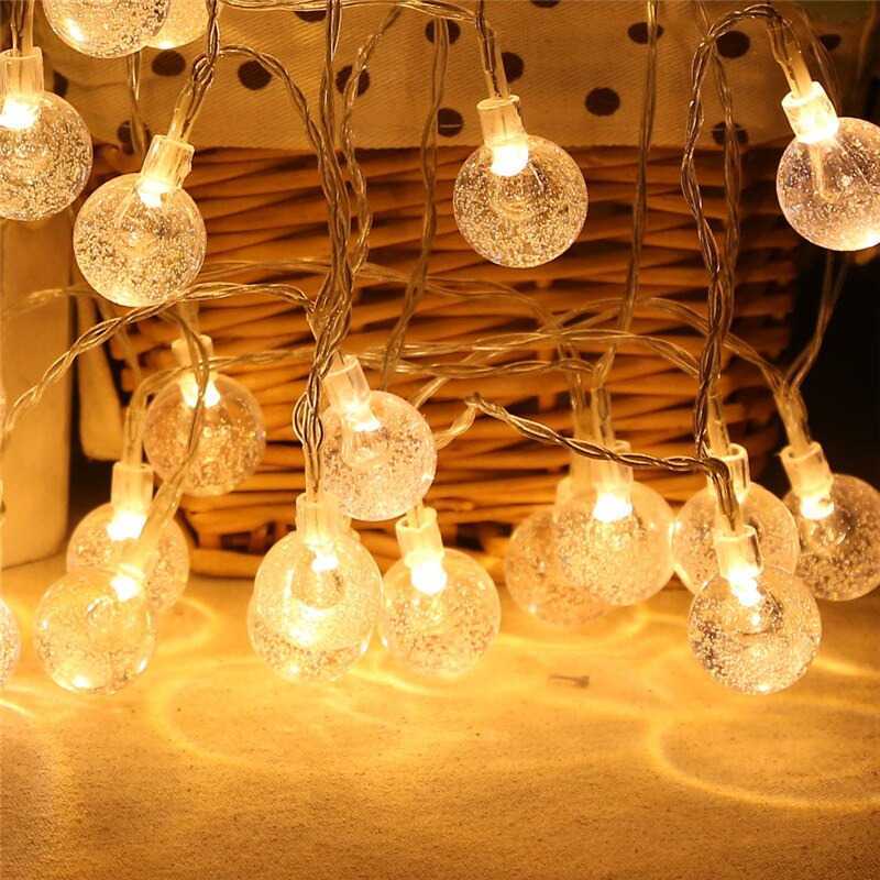 Lampu Bulat Gelas Kristal Hias Cherry Ball Fairy Warm White 5M