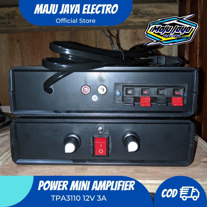 Power Mini Amplifier Stereo 12v TPA3110 PAM8610 Plus Adaptor Dan Kipas Di Dalam Box |     | Bisa cod