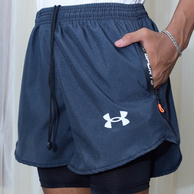 Snel Sport Shortpants Legging Celana Pendek Olahraga 2in1 Legging Pria/Wanita
