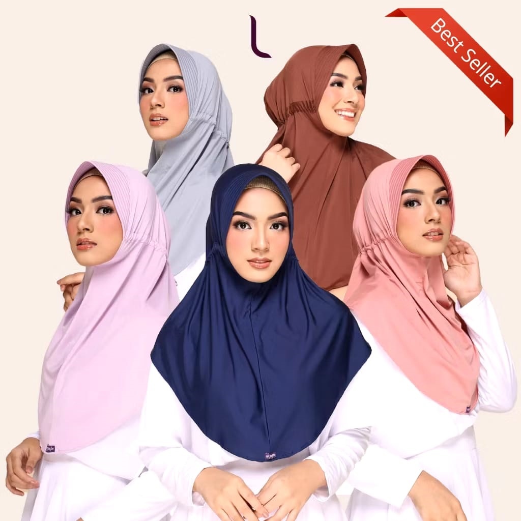 Hijab bergo Kerudung instan Jilbab instant Bergo sekolah Serut | Zaria Sahara elzatta