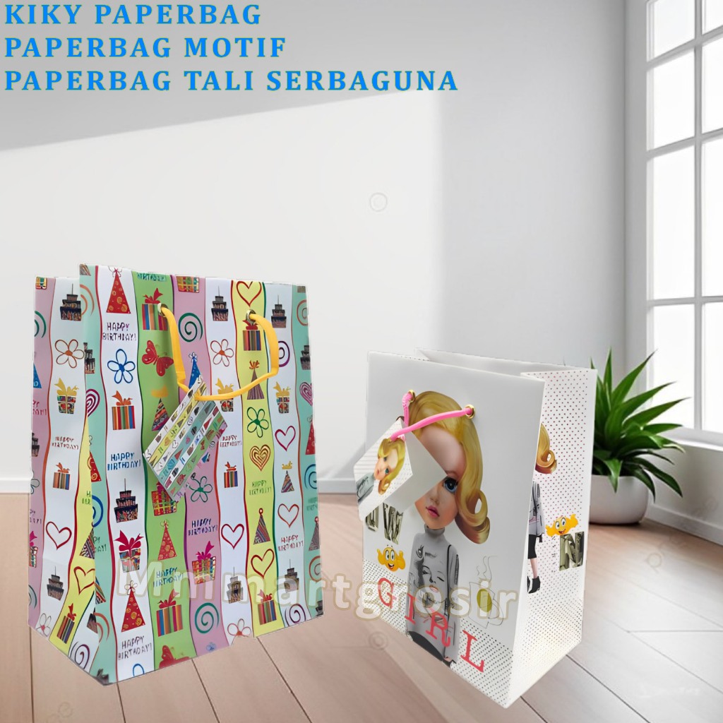 

Kiky / Paper Bag B Motif / Paper Bag Tali Serbaguna / Uk.230x180x100mm