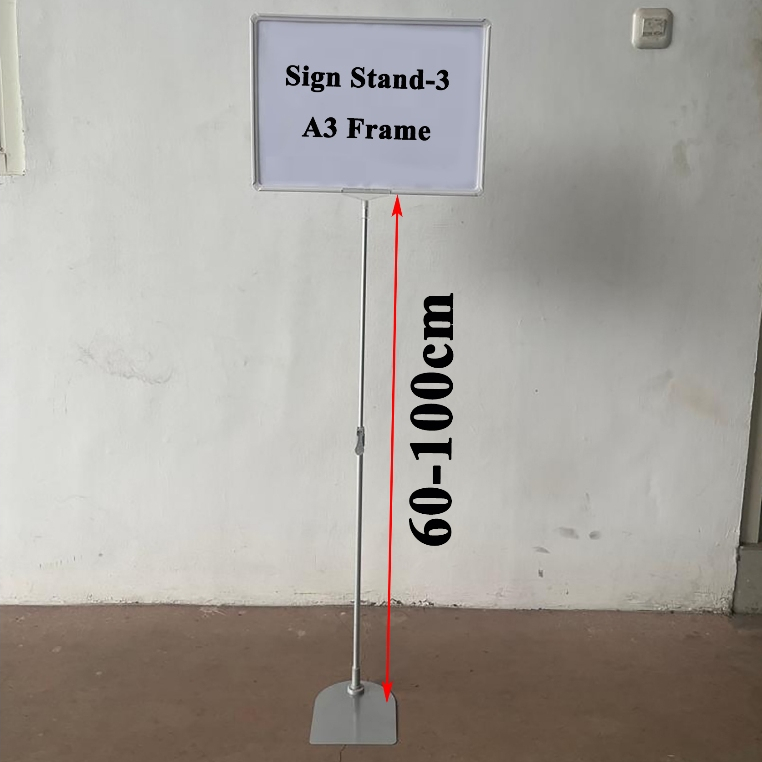 

SS-3 Standing Frame Telescopic -Stand Frame Portable Frame Display Promo Pop Up Frame Promosi Ukuran A3 With Sign Stand Papan Harga Promo Tiang Promo Berdiri A3 Minimarket