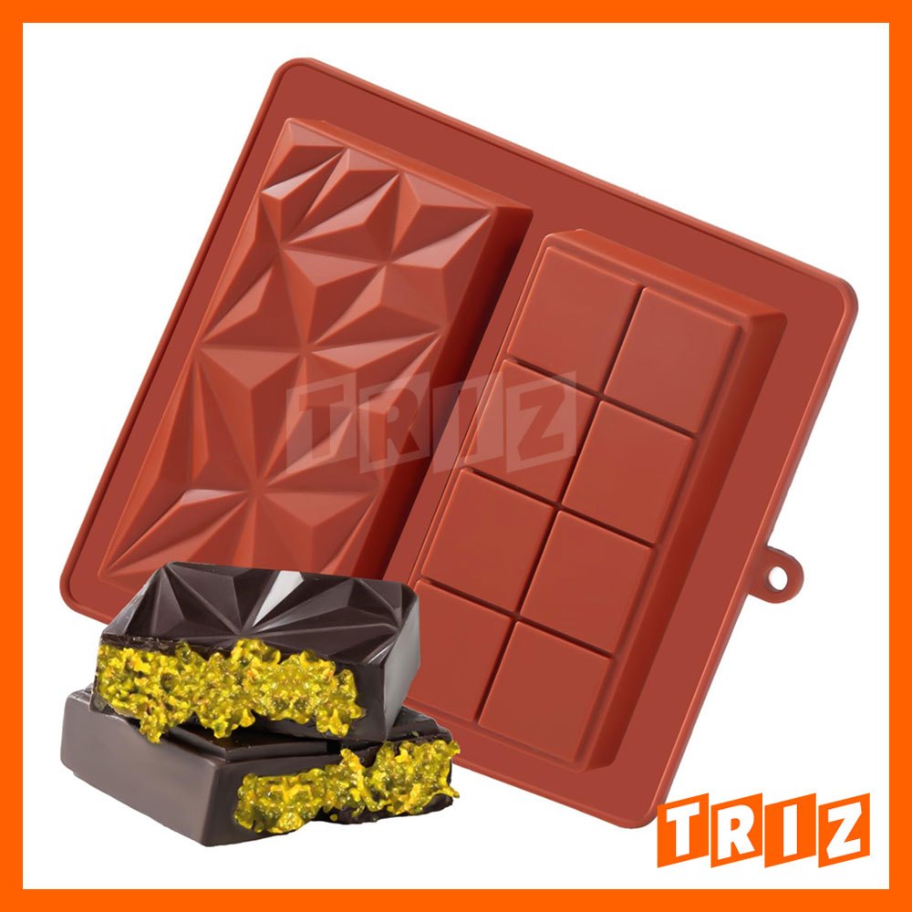 Cetakan Silikon Coklat Dubai Viral Persegi Panjang Besar Dalam 2 Motif , Silicone Mold Pistachio Kun
