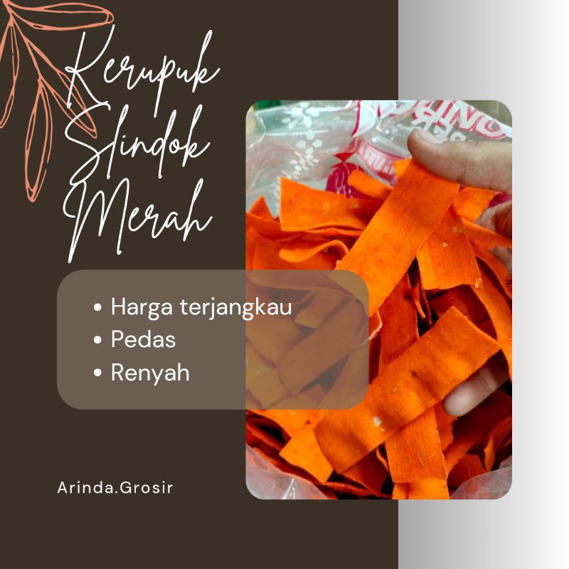 KERUPUK SLONDOK MERAH PEDAS SUPER MENTAH