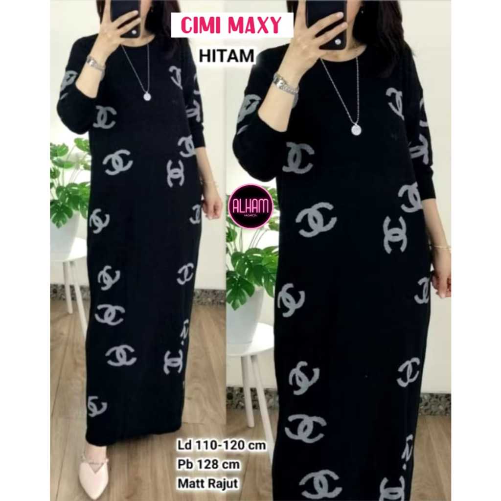 DRESS MAXI WANITA LD 110 LENGAN PANJANG RAJUT IMPORT KOREAN STYLE PAKAIAN WANITA BAJU DRESS TERBARU