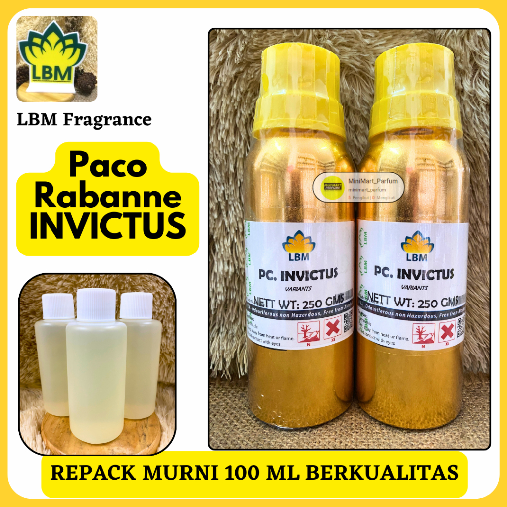 Bibit Parfum Cwo Paco Rabanne INVICTUS ( 100 ML MURNI Berkualitas ) LBM Fragrance