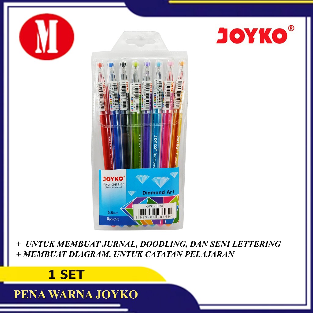 

Pena Gel Joyko Set Diamond Art 8 Warna 0,5mm/ Pena Warna Joyko