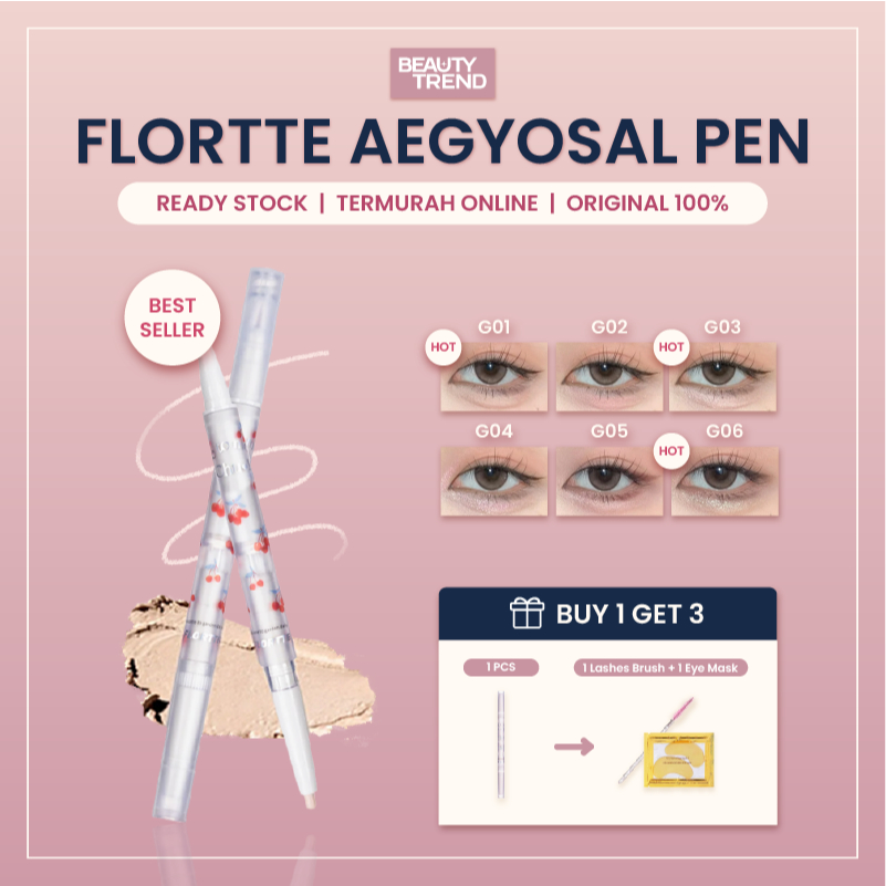[READY STOCK] Flortte Aegyosal Flortte Eyeliner Double Head Pen Flortte Chu Chu Baby Eyeliner