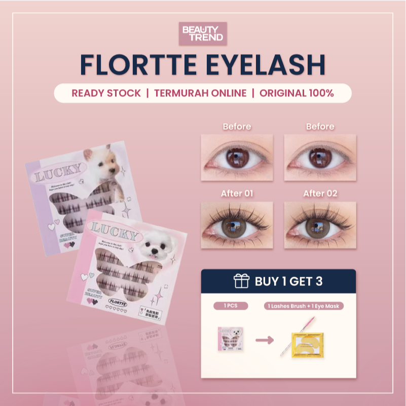 [READY ORI] Flortte Eyelash Super Beauty Eyelashes Bulu Mata Tanpa Lem Ringan Tahan Lama