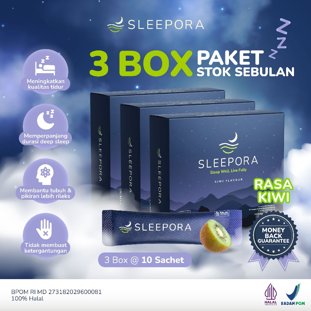 

Sleepora – Paket 3 BOX - Minuman Alami untuk Tertidur Lebih Cepat
