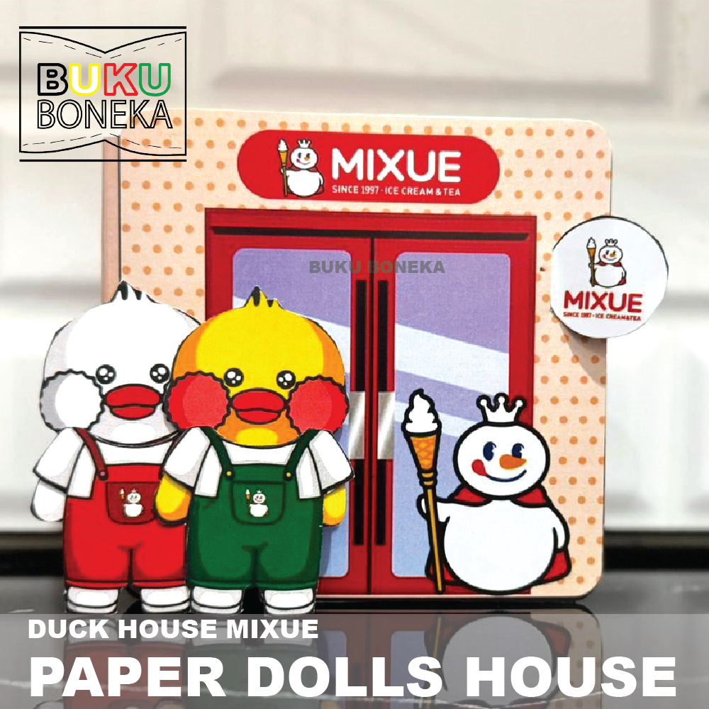 Buku Boneka Mixue Paper Dolls House mainan edukatif anak bongkar pasang boneka kertas bebek viral