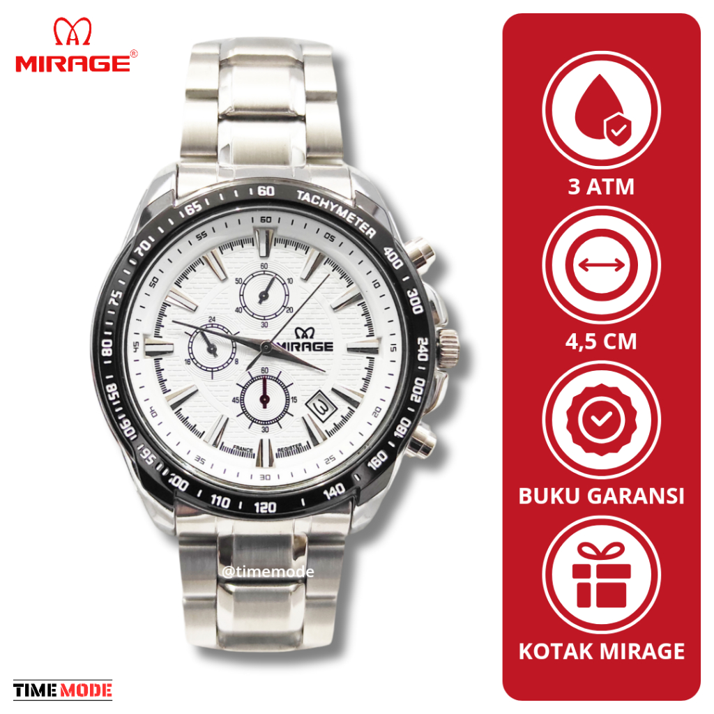 MIRAGE Jam Tangan Pria Mirage Original 8305 BRP M Tanggal Analog