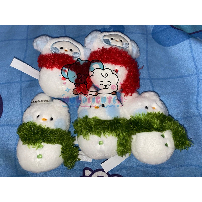 BT21 MININI RANDOM SNOWMAN PLUSH KEYRING CHIMMY COOKY