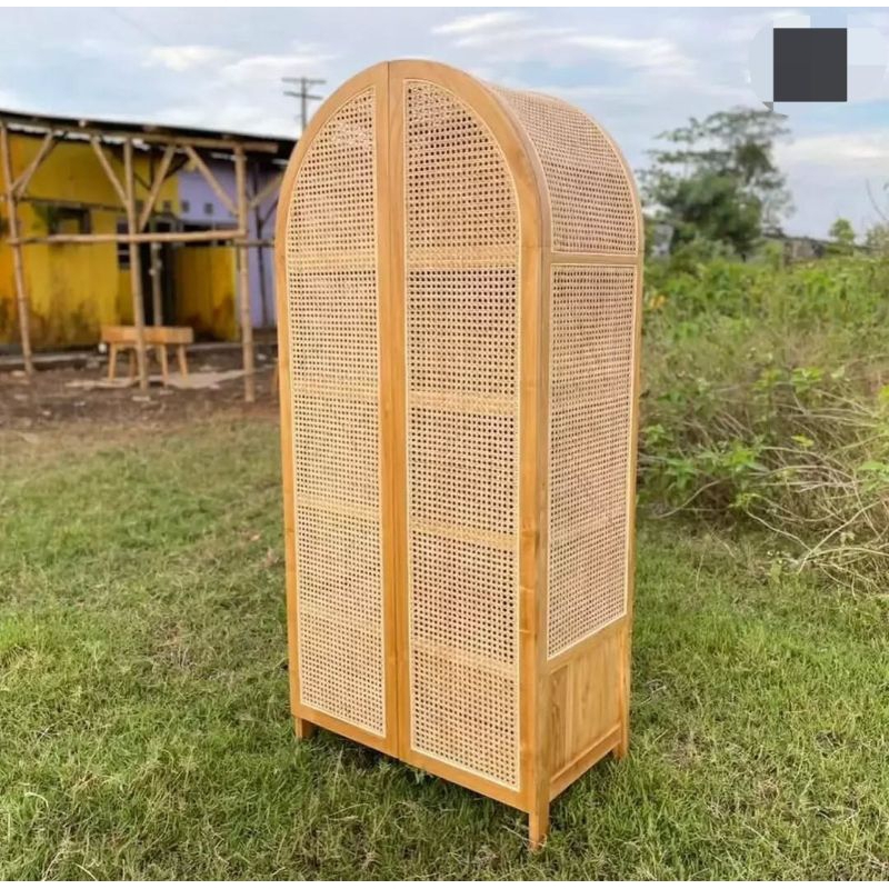 almari pakaian anti lembab berbahan kayu jati finishing melamin warna bisa request