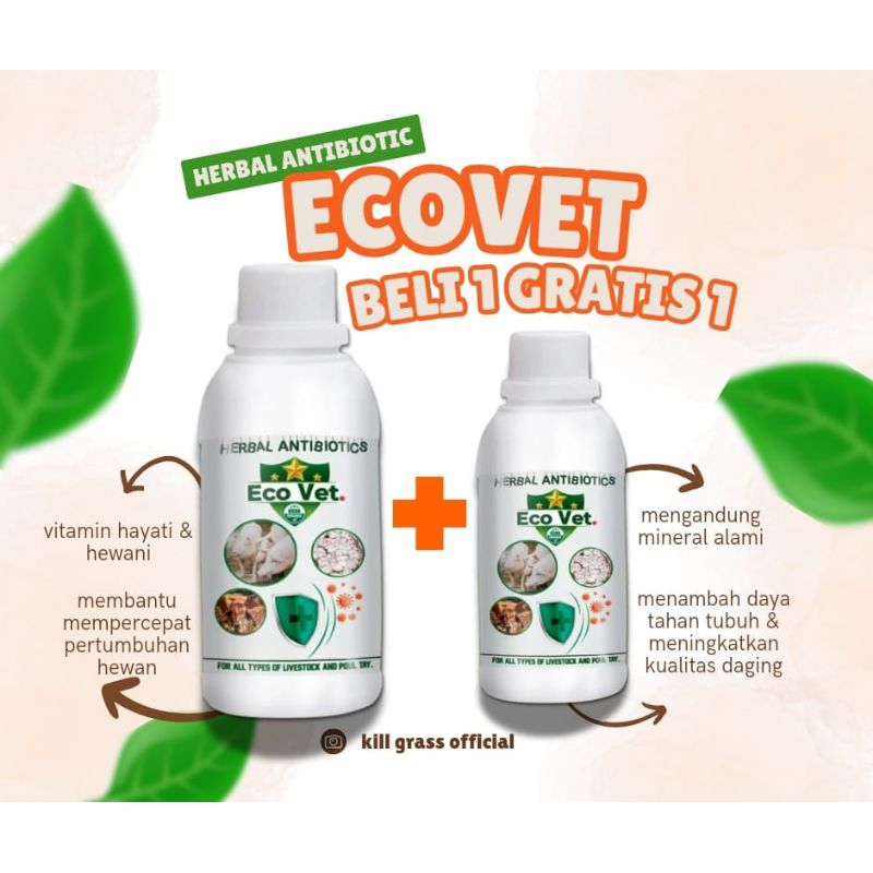 {Promo Beli 1 Gratis 1} Ecovet Vitamin Nutrisi Hewan Ternak Sapi Domba Kambing Ayam Babi dan Hewan L