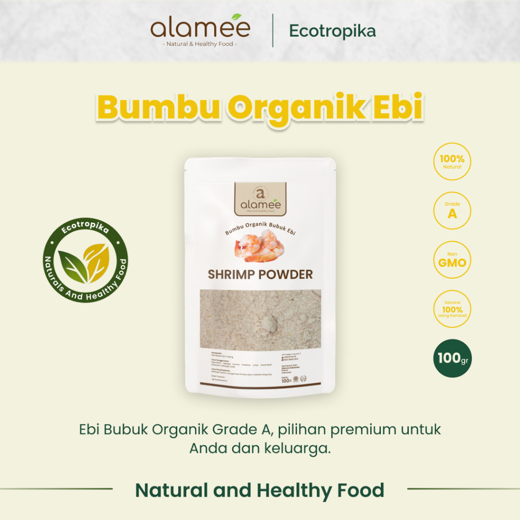 

Ebi Bubuk Kering Halus Udang Bumbu Dapur Organik Shrimp Powder Giling Praktis Premium 100 Gram