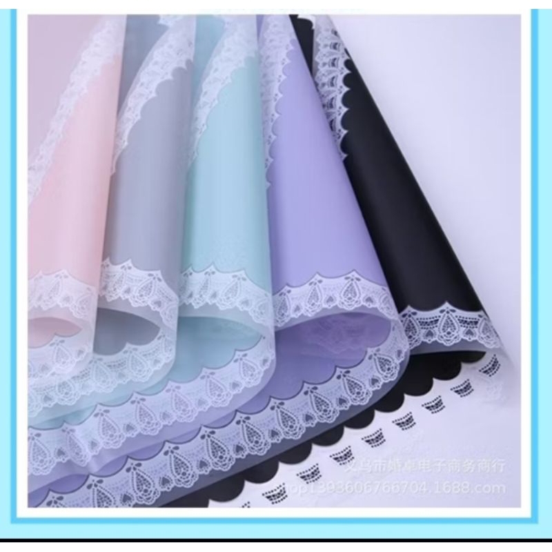 

Kertas Buket Bunga/Cellophane Motif Renda Lace Border