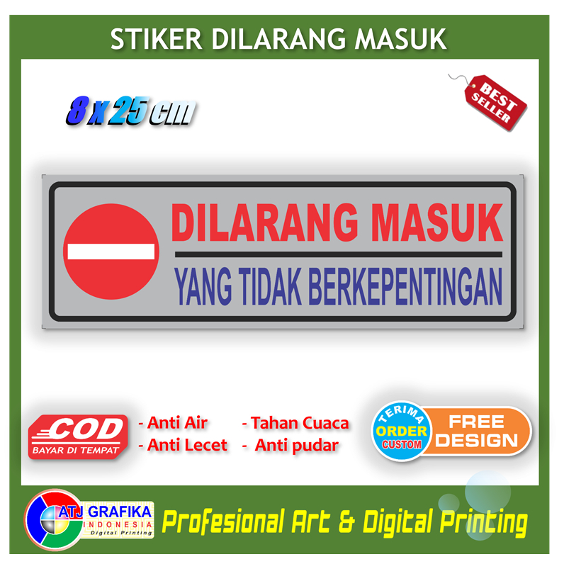 

Stiker dilarang masuk yang tidak berkepentingan peringatan akses terbatas sticker keamanan kantor