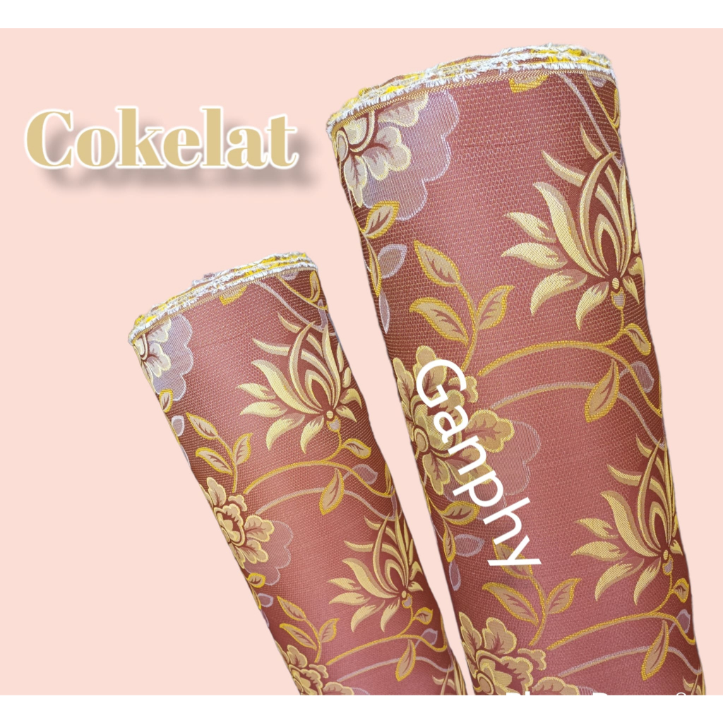 Bahan Kain Sofa Kursi Jok Sopa Kantor Tamu Kayu Jati Jepara Premium Motif Bunga Import Tebal Meteran