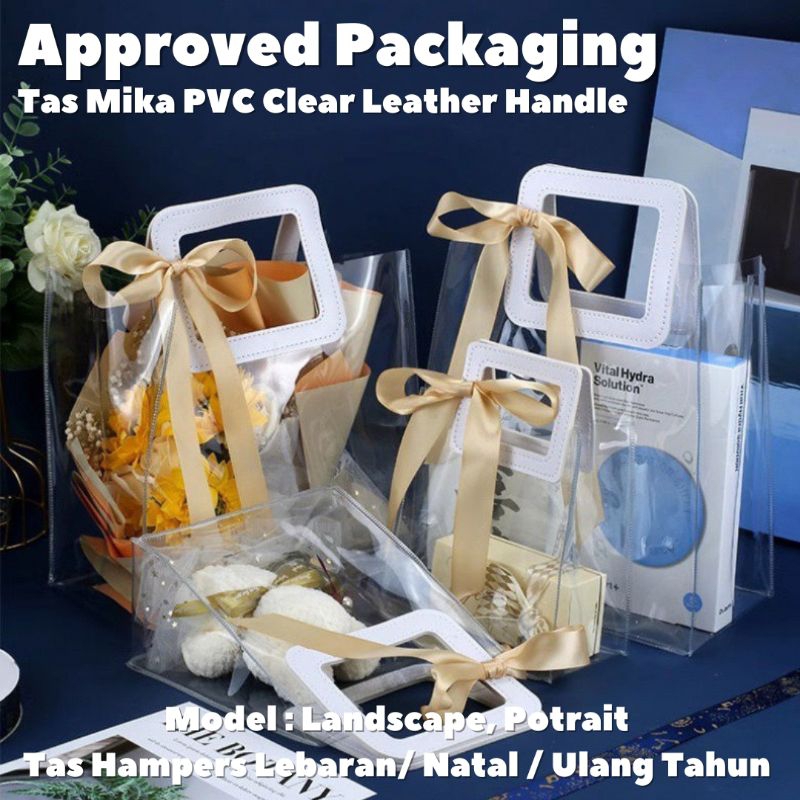 

Tas Mika PVC Leather Handle 16x9x17 / Tas Souvenir Goodie Bag Ulang Tahun Lebaran Imlek Natal Premium / Goodie Bag Leather Handle PVC Premium Tas Mika Tote Bag (Minimum 3 Pieces)