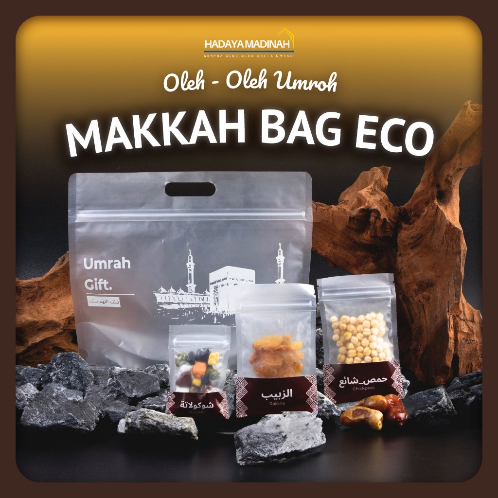 

Oleh Oleh Umroh Makkah Bag Eco Coklat Kacang Arab Kismis Kurma Air Zam Zam Bisa Custom