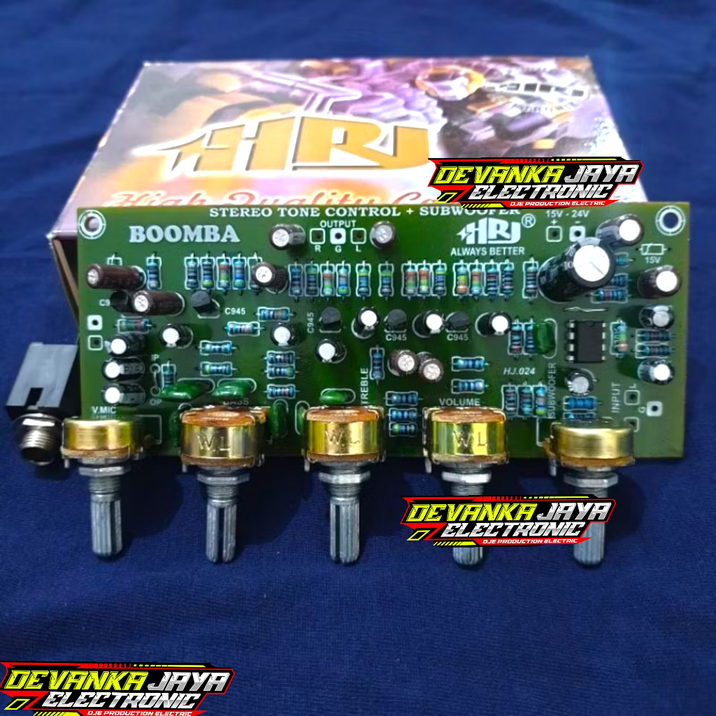 TONE CONTROL SETEREO SUBWOFER+MIC DC 12V BOMMBA HRJ