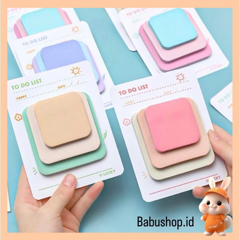 

BBS Sticky Notes Kertas Catatan Pesan Tempel Set 3 Ukuran Size Warna Pastel Lucu Lem Pengingat Estetik