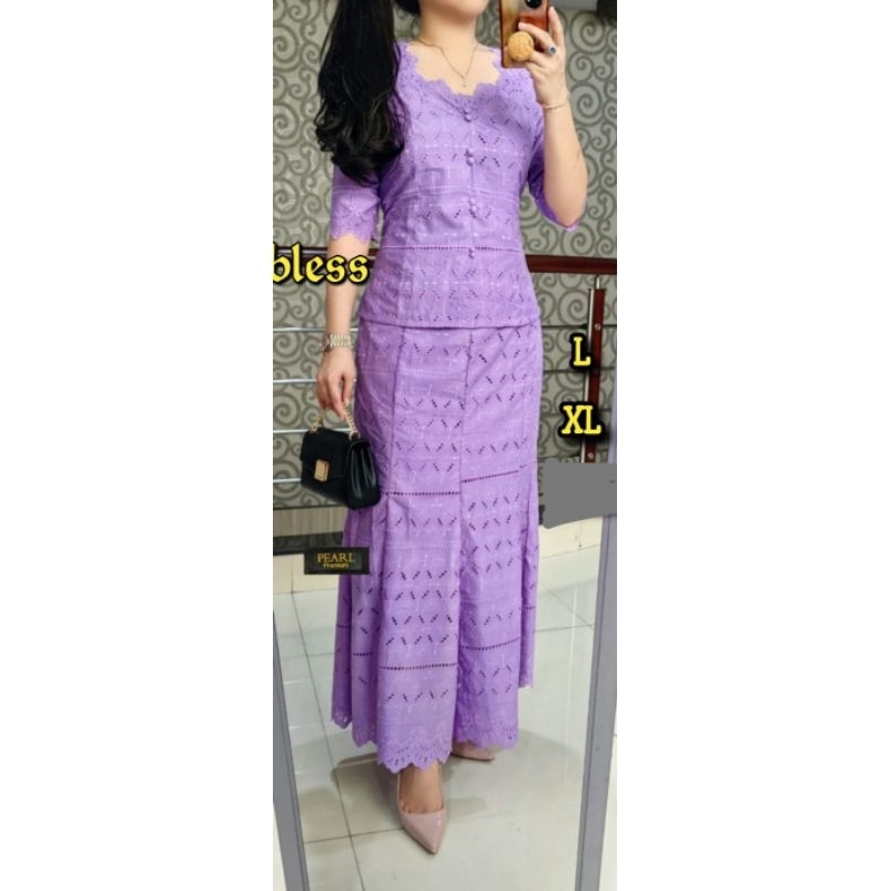 Stelan katun bolong premium rok pecah 8