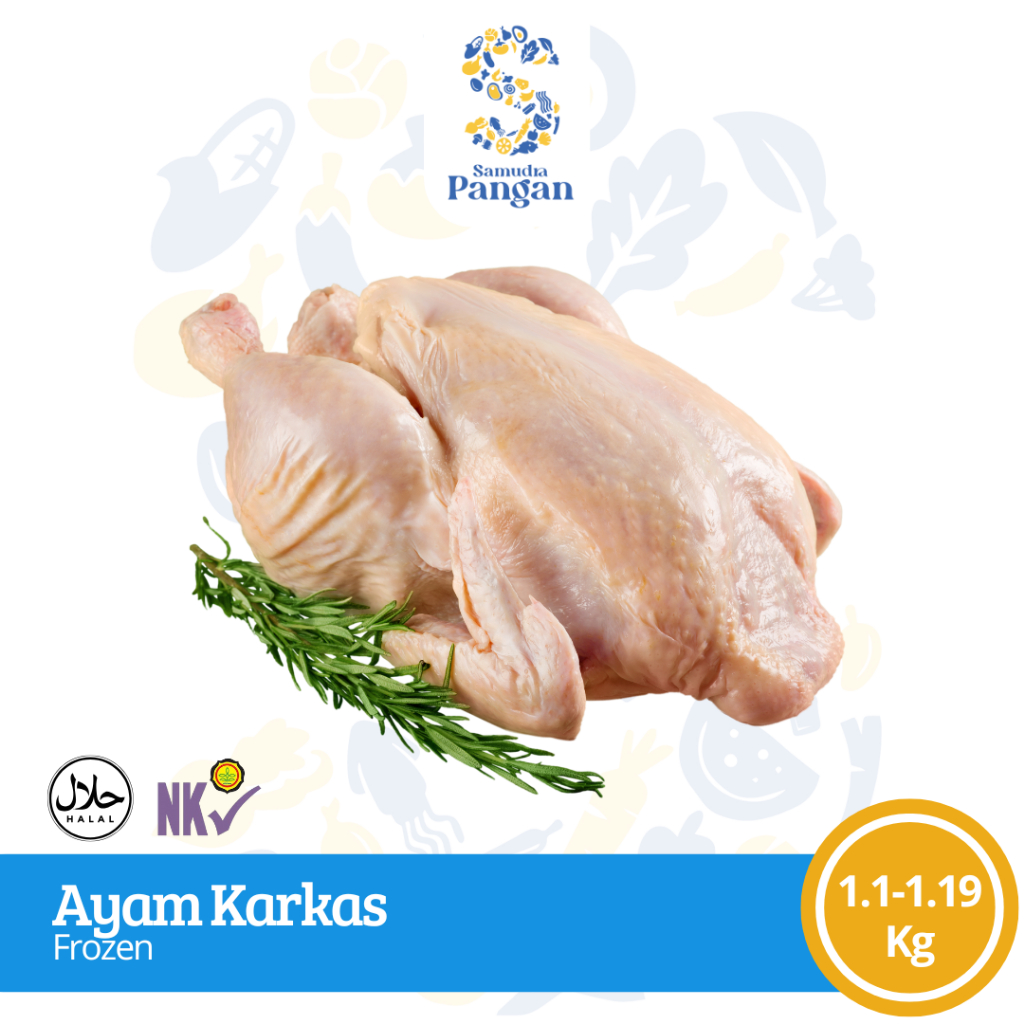 

Ayam Karkas Utuh Ayam Broiler 1100-1190 gram / 1.1-1.19 Kg Frozen Tangerang