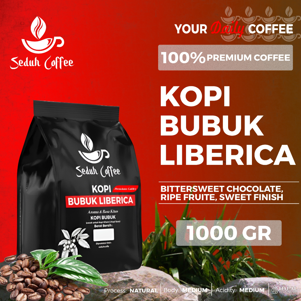 

SEDUH- Bubuk Kopi Bubuk Liberica Premium Aroma & Rasa Khas 1000gr