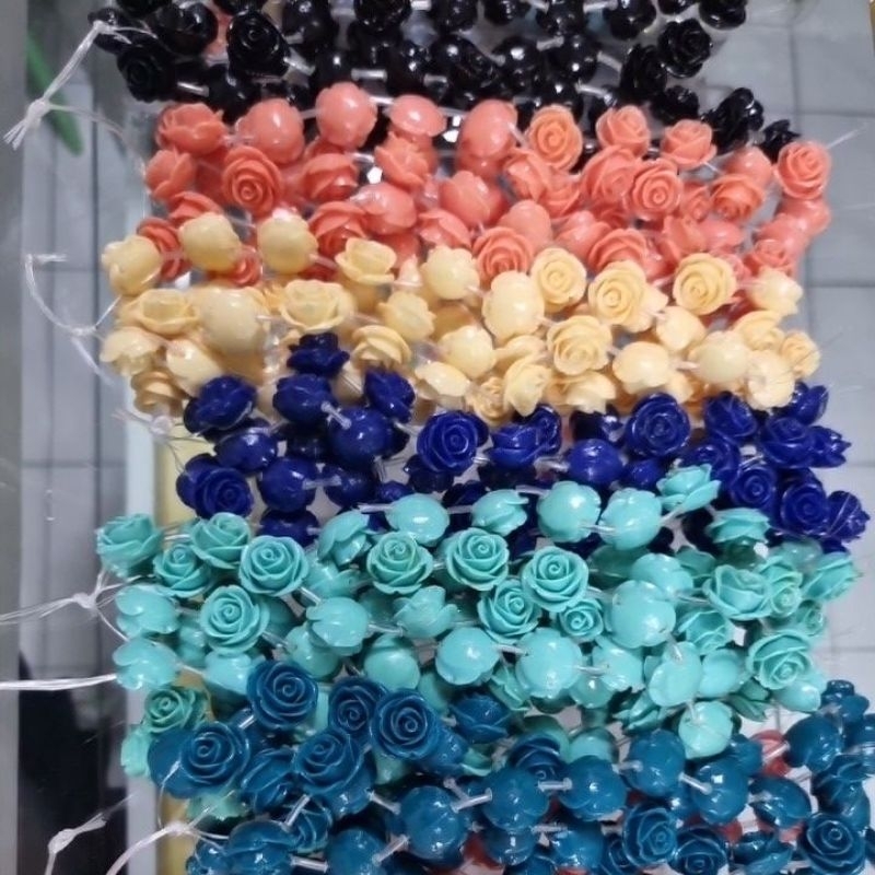 bead bunga resin mawar kuncup 1.8cm