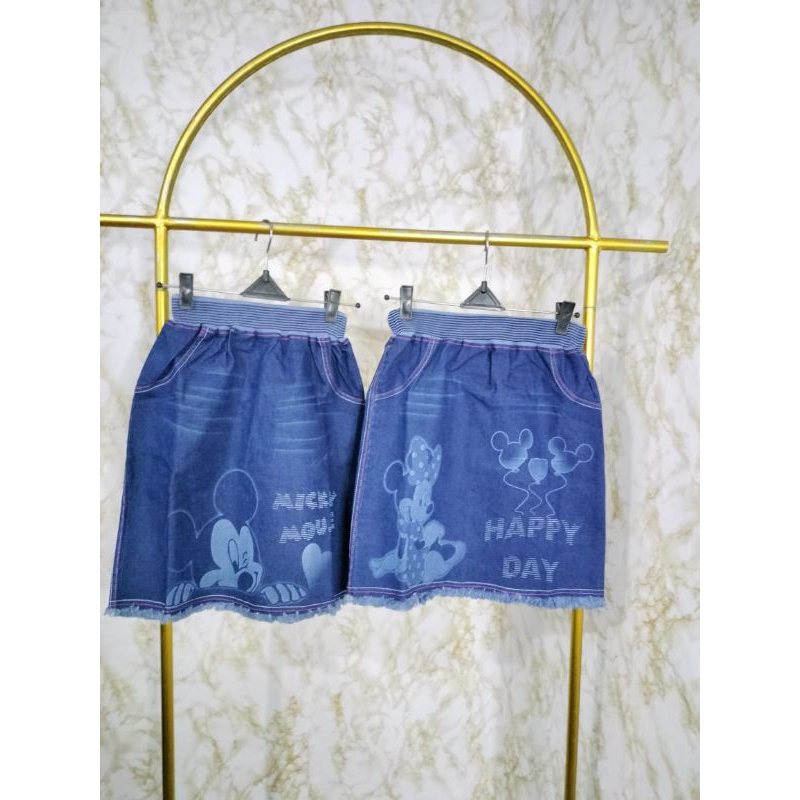 Rok Jeans Anak Cewek Murah Mickey Minnie Mouse