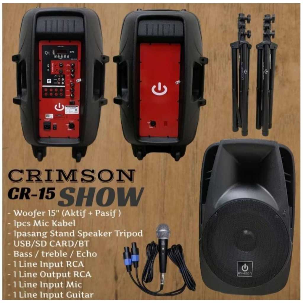 Paket lengkap speaker aktif pasiv Crimson SHOW 15inch