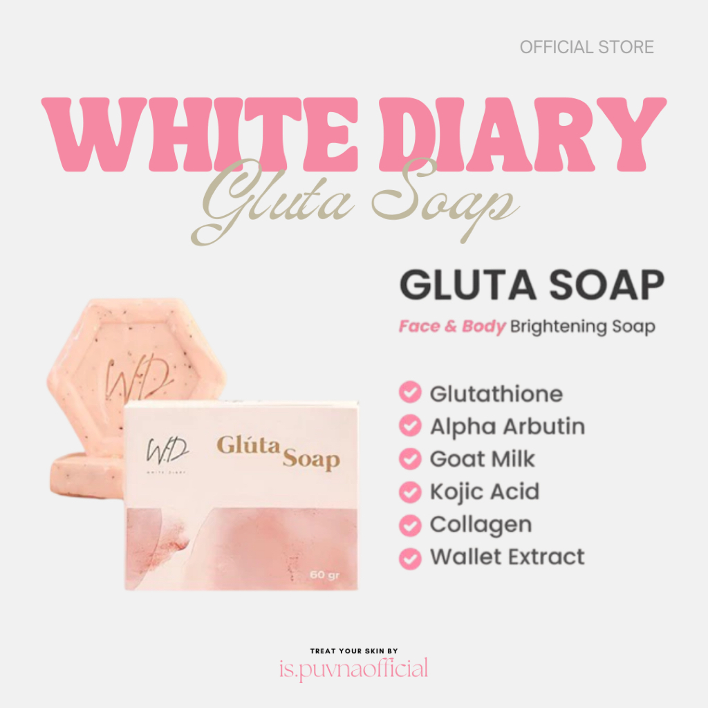 

White Diary Gluta Soap - Mencerahkan Kulit, Menyamarkan Bekas Luka, Meluruhkan Sel Kulit Mati