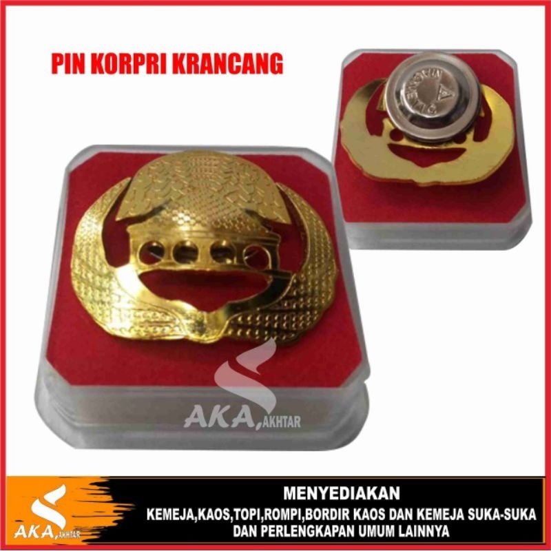 PIN KOPRPI KRANCANG PIN KORPRI BOLONG BROS KOPRI BAHAN KUNINGAN