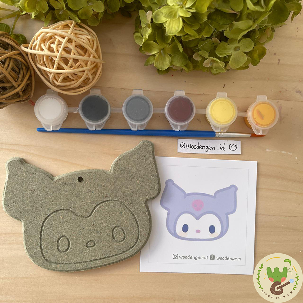 

WOODENGEM DIY Wood Painting Kit Mewarnai Melukis Mainan Anak Kayu Karakter Kuromi | Size Gantung