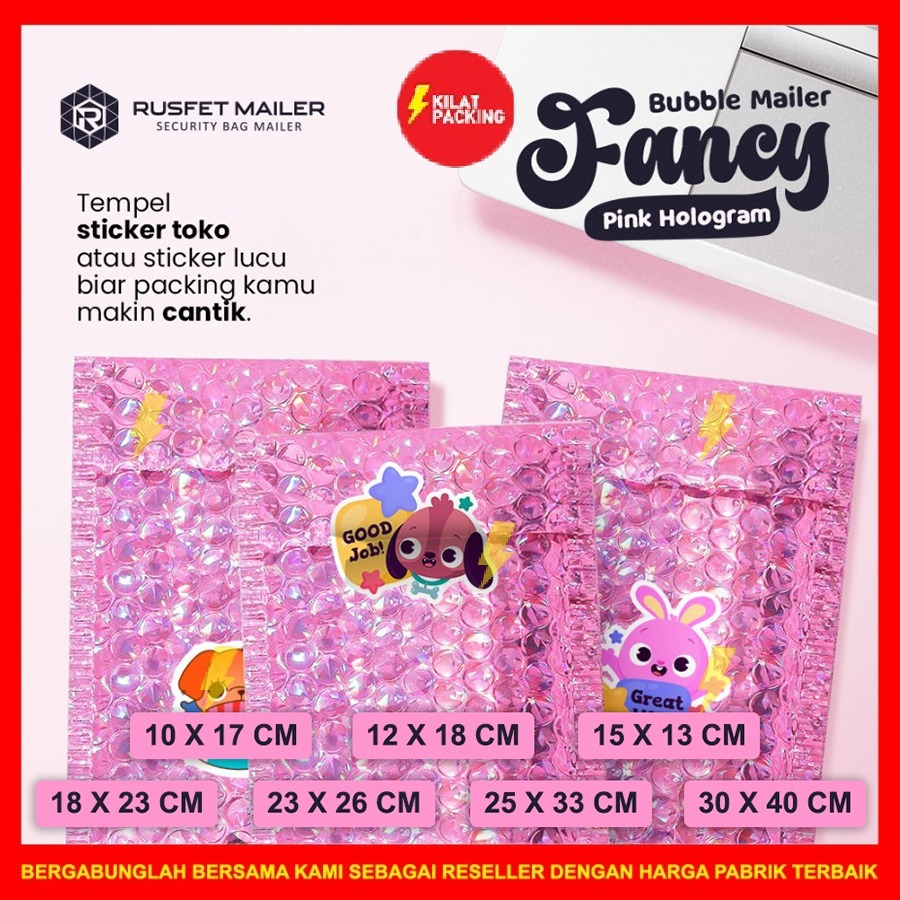 

AMPLOP BUBBLE MURAH|BUBBLE MAILER|BUBBLE PACKING PINK HOLOGRAM VARIAN