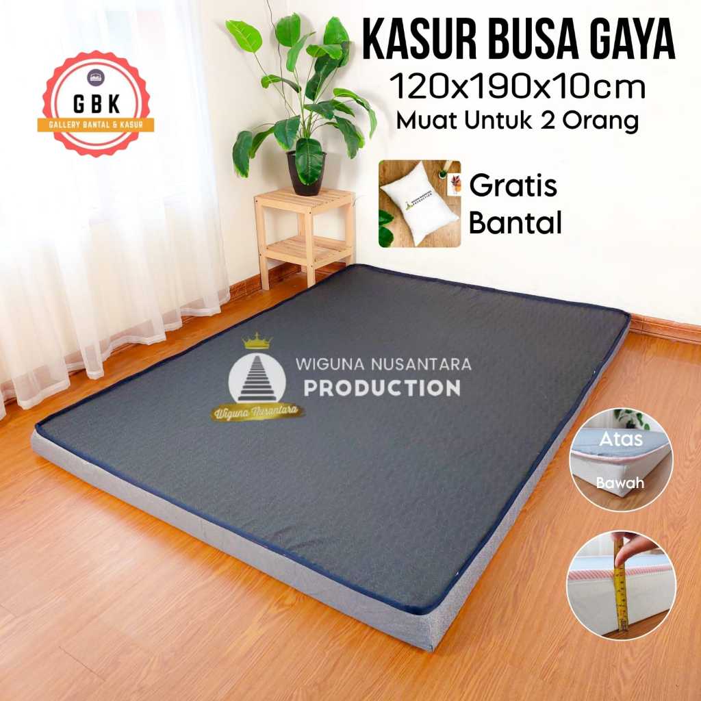 GBK Kasur Busa Gaya Ukuran 120 x 190 x 10 cm Gratis Sprei dan Bantal Muat Untuk 2 Orang Kasur Busa T