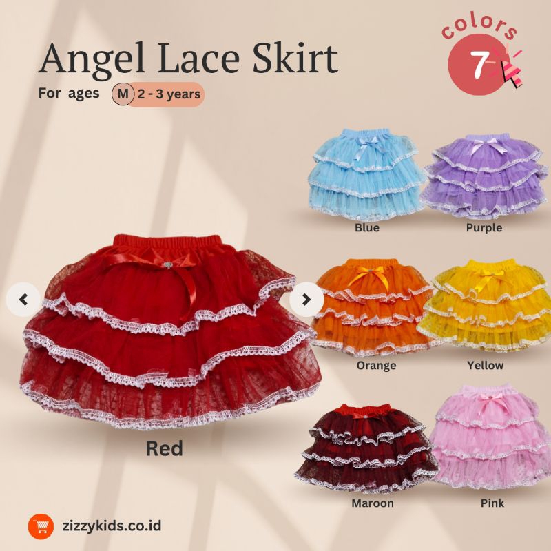 Angel Lace Skirt / Rok Tutu Renda Anak 2-3 Tahun / Elegant Baby Lace Skirt