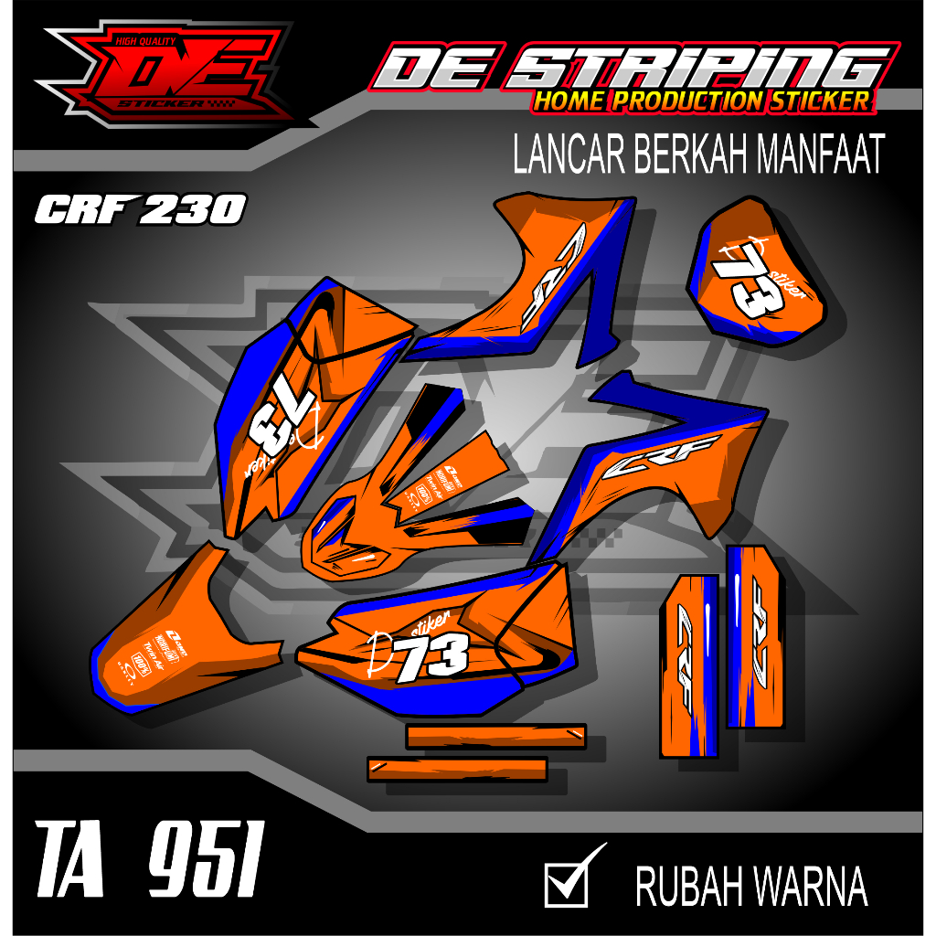 Stiker Decal Variasi Motor CRF 230 Fullbody Stiker Decal CRF 230 Tema Artlex Kode TA951