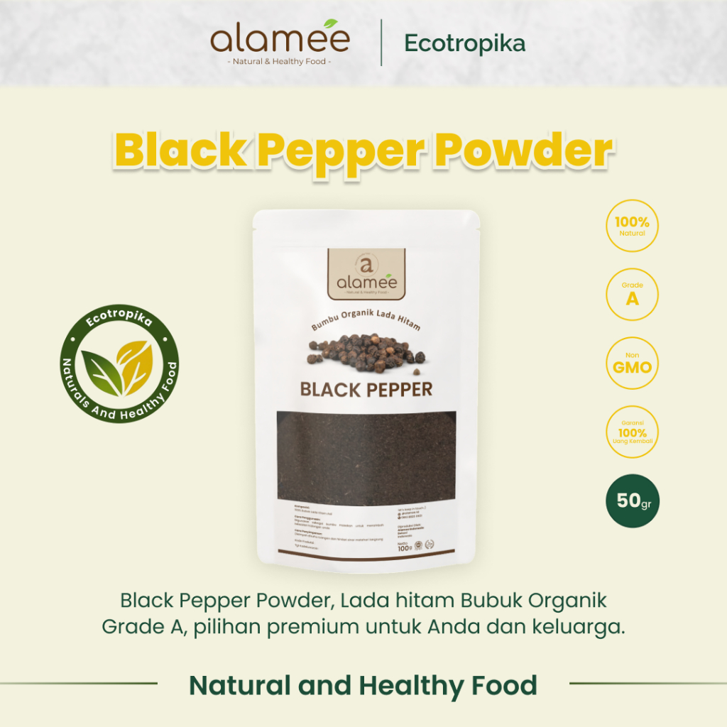 

Blackpepper Powder Lada Hitam Bubuk Black Pepper Bumbu Dapur Instan Premium 50 Gram