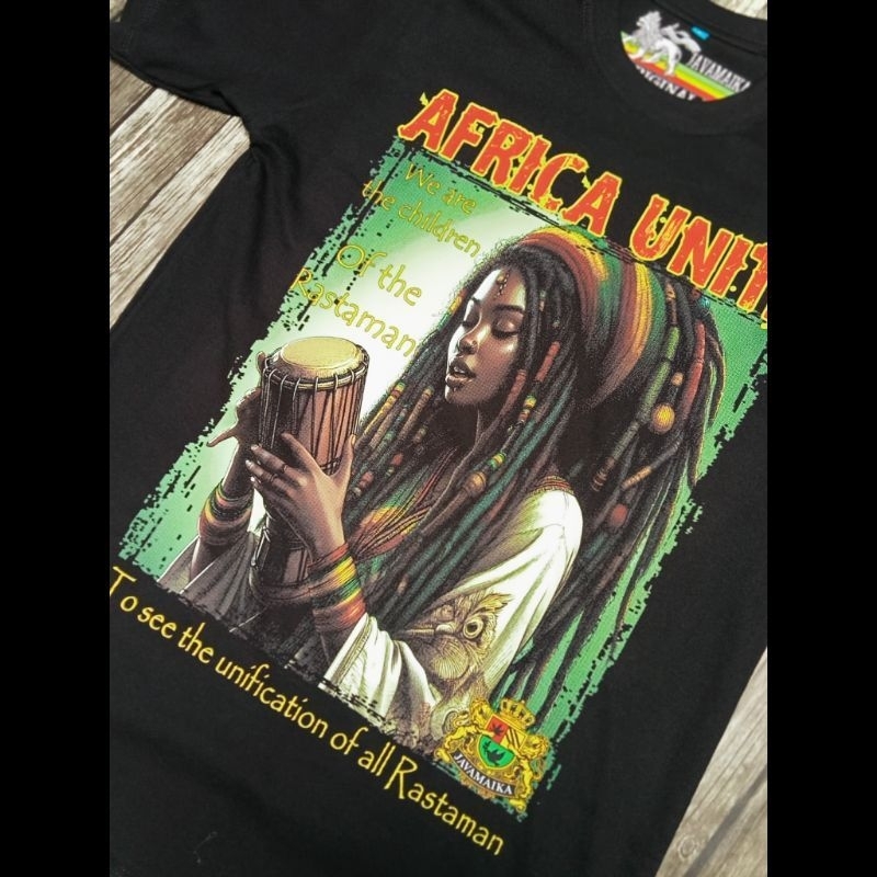 Kaos Reggae Music Africa Unite | Kaos Cewek Reggae Music | Kaos Rasta Wanita | Kaos Reggae Wanita