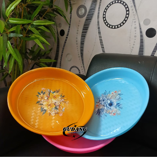 Nampan Bulat Plastik / Nampan Sunrise / Nampan WARNA 30cm