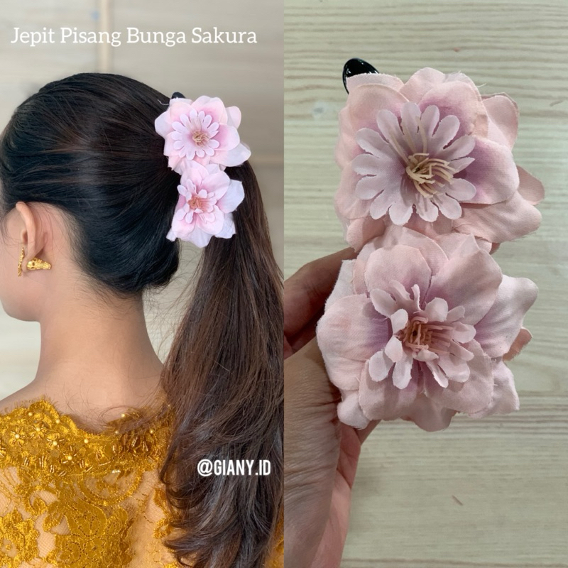 Jepit Pisang Bunga Sakura / Jepit Bunga / Jepit Wanita / Jepit Clip
