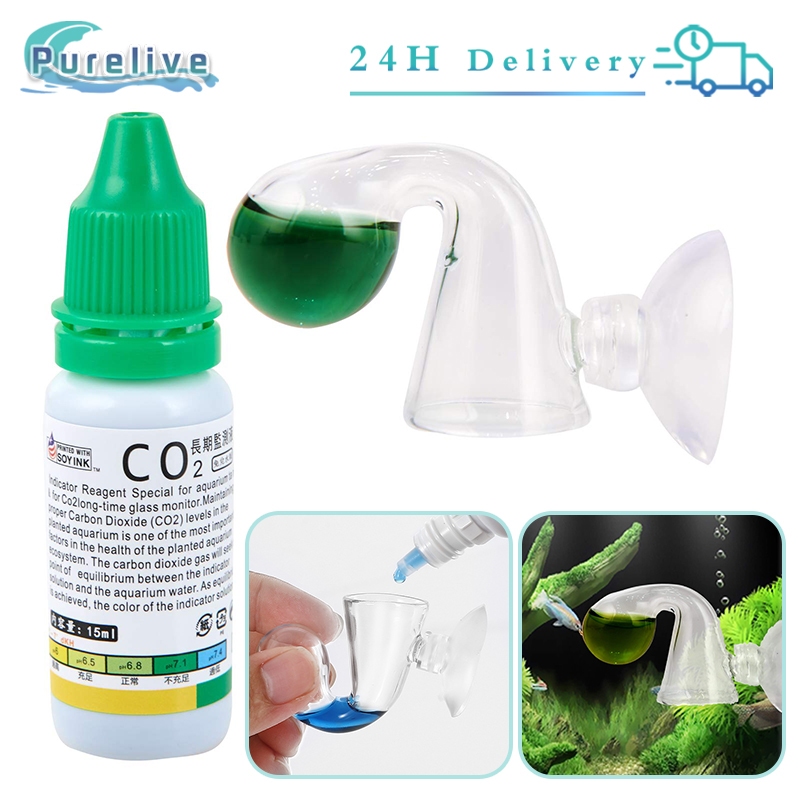 CO2 Indikator Glass / CO2 Monitor Checker Liquid Drop Checker Test Kit