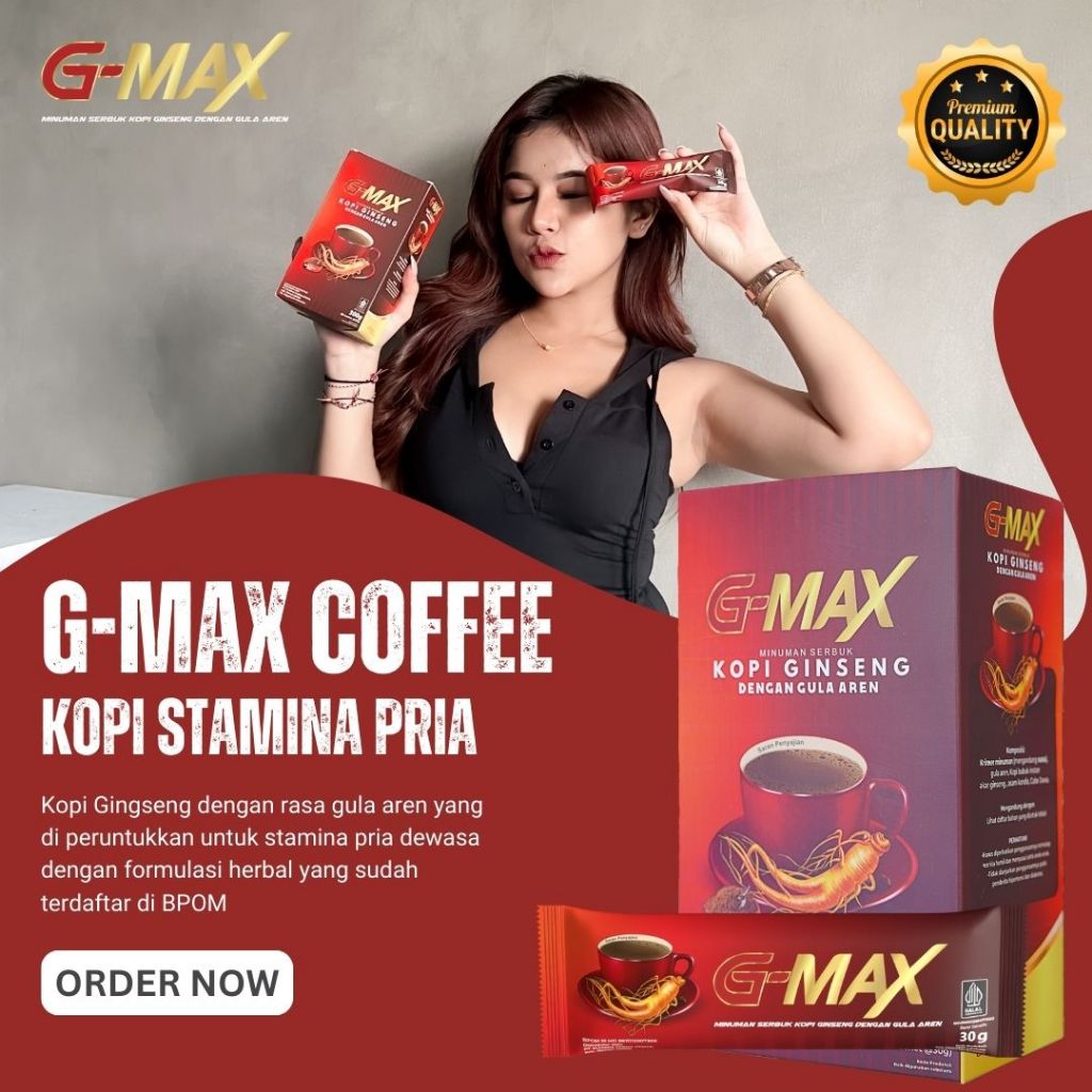 

KOPI G-MAX Minuman Kopi Gingseng Penambah Stamina 1 Box isi 10 sachet Original Privasi terjaga