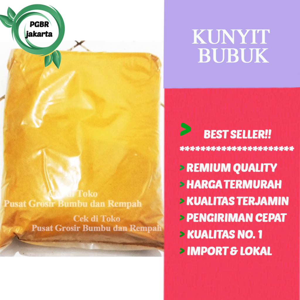 

Kunyit Bubuk Premium 1 Kg / Turmeric Powder 1 kg / Kunyit Bubuk Asli