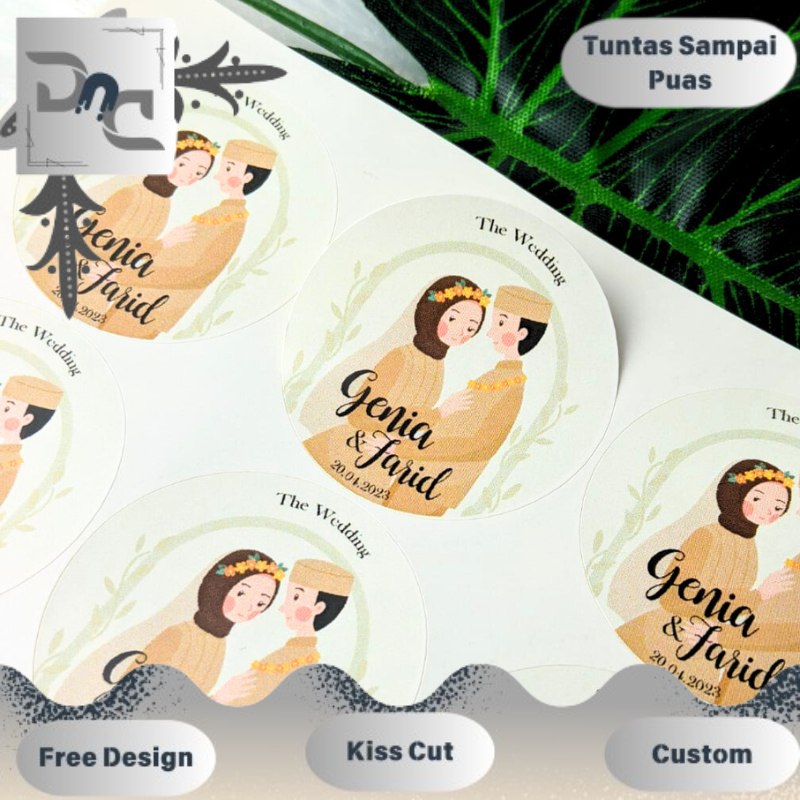 

2-4 Stiker Wedding Souvenir Sticker Dnd Custom Ucapan Nikah Acara Pernikahan