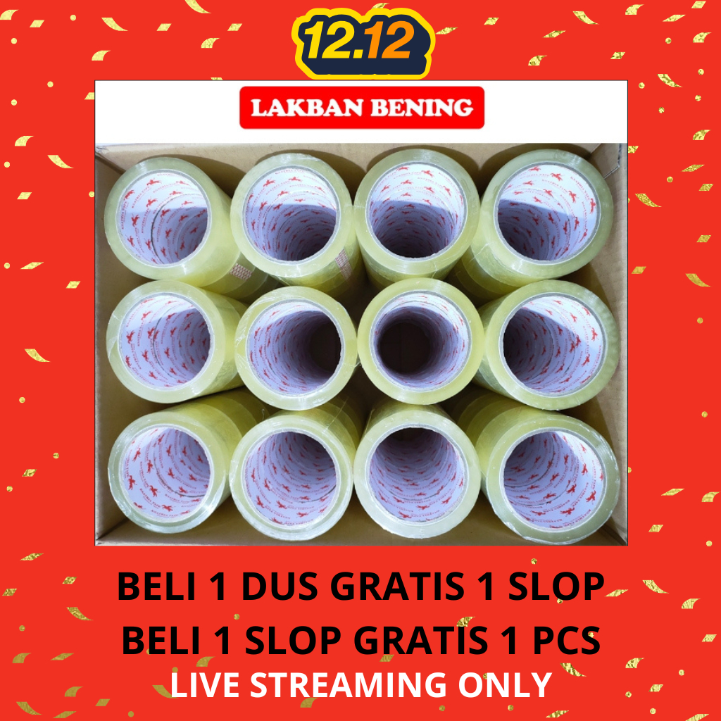 

PROMO 12.12 LAKBAN BENING 45MM*50YARD*45MIC / SLOP