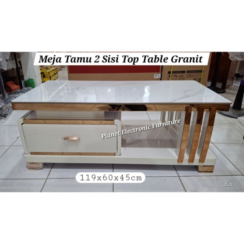 Meja Tamu Granit Meja Kopi Coffee Table Meja Etalase Meja Teras Meja Granit Promo murah